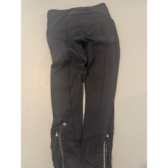 LULULEMON Black  Runday Crop Running Tights-Size 4 - Picture 4 of 5